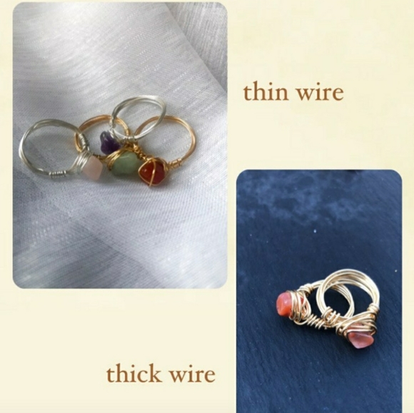 Custom Wire Gemstone Rings - Picture 2 of 4